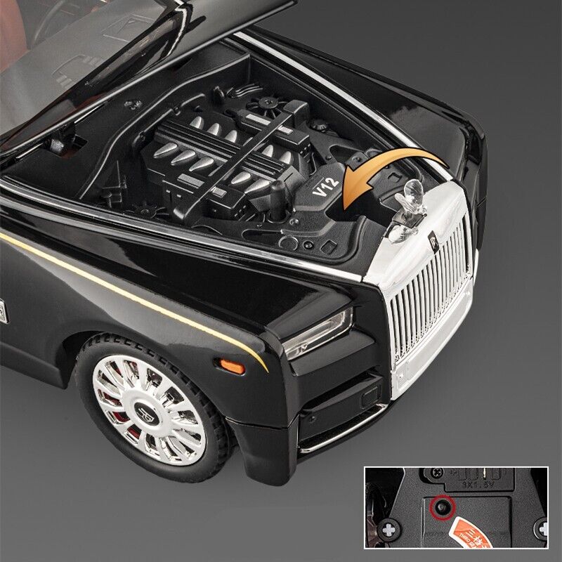 1:18 Rolls-Royce Phantom Diecast model Car Toy Vehicle Sound Light Kids Gifts