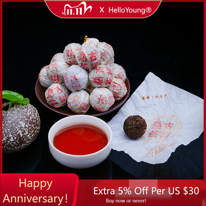 Mature Pu'er Tuo Tea Zhonghong Yin Brown Mountain Tea 350g Bag Dragon Ball-