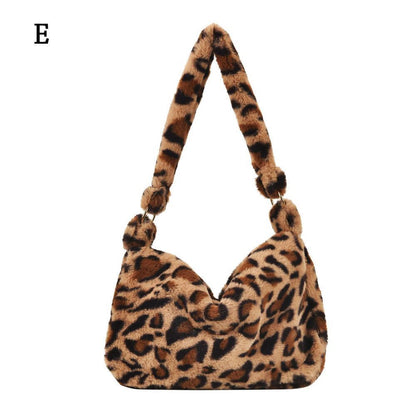 1pc Women Girls Fluffy Shoulder Bag Top-handle Bag Female Autumn Winter Handbag