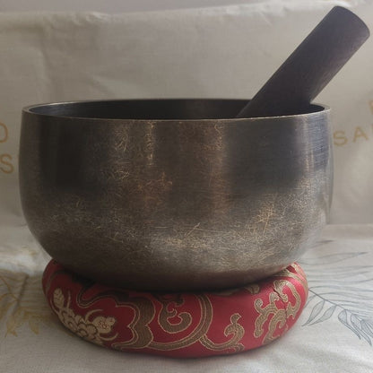 Japanese Style Brass Singing Bowl 17.5cm Meditation Bell Vintage 1180g