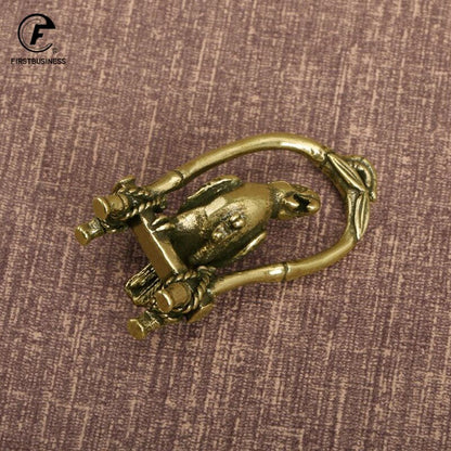 5.1CMCopper Crafts Bird Cage Parrot Figurines Miniatures Desktop Ornaments Brass