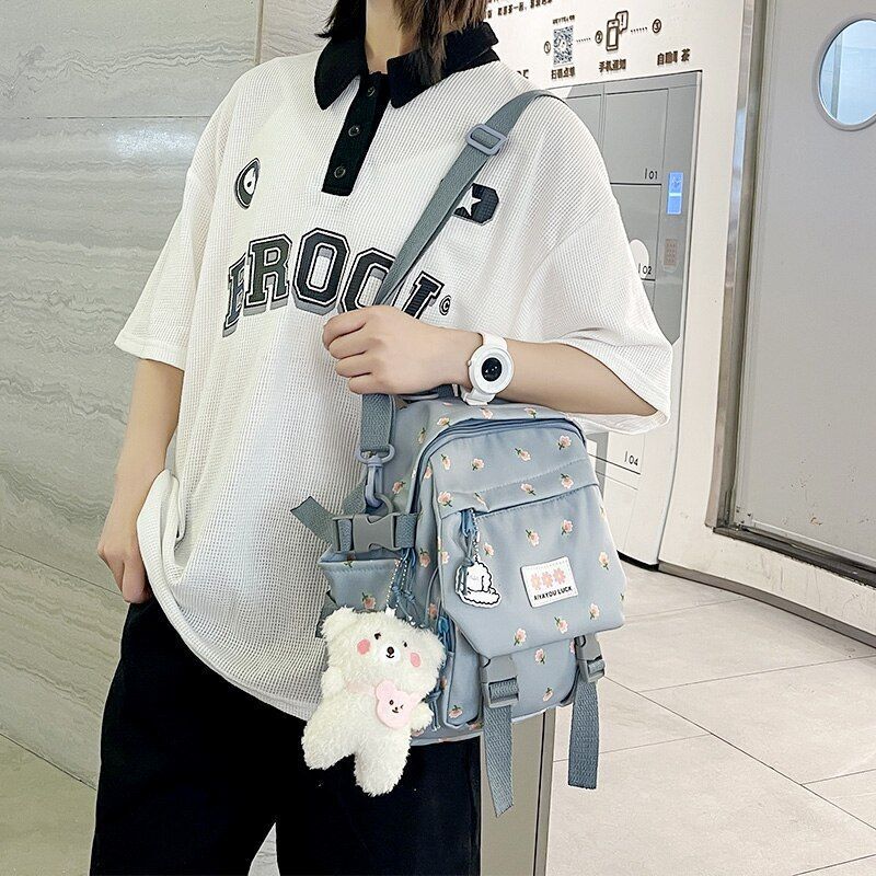 Small Backpack Schoolbag Fashion Nylon Traveling Schoolbag Mini Bags Pink Blue