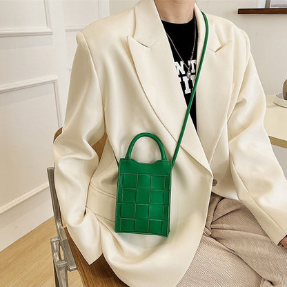 Mini Messenger Bag Leather Handbag Short Handle Summer Shoulder Bag 13*19*6 CM