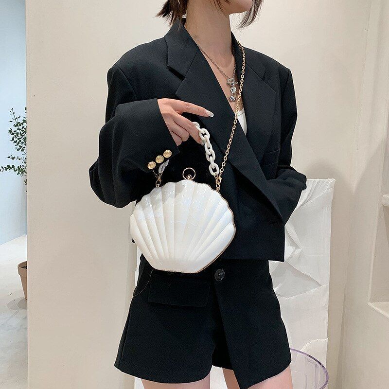 Chain Shell Bag Portable Small Bag Printed Shoulder Messenger Bag 20*6*17 CM 1PC