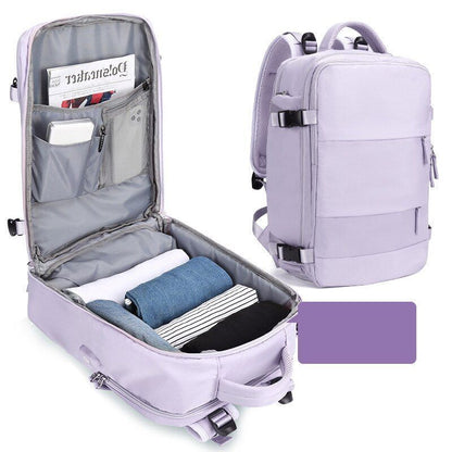 Laptop Backpack USB Charging School Backpack Travel Outdoor Bag 42*31*17 CM Pink