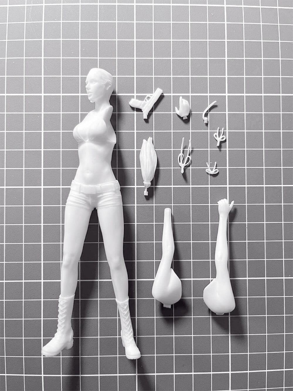 1/12 resin figure model kit Sexy Beauty Gunner Unassembled Unpainted