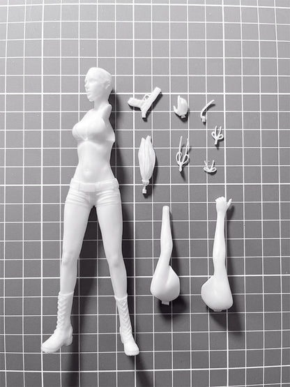 1/12 resin figure model kit Sexy Beauty Gunner Unassembled Unpainted