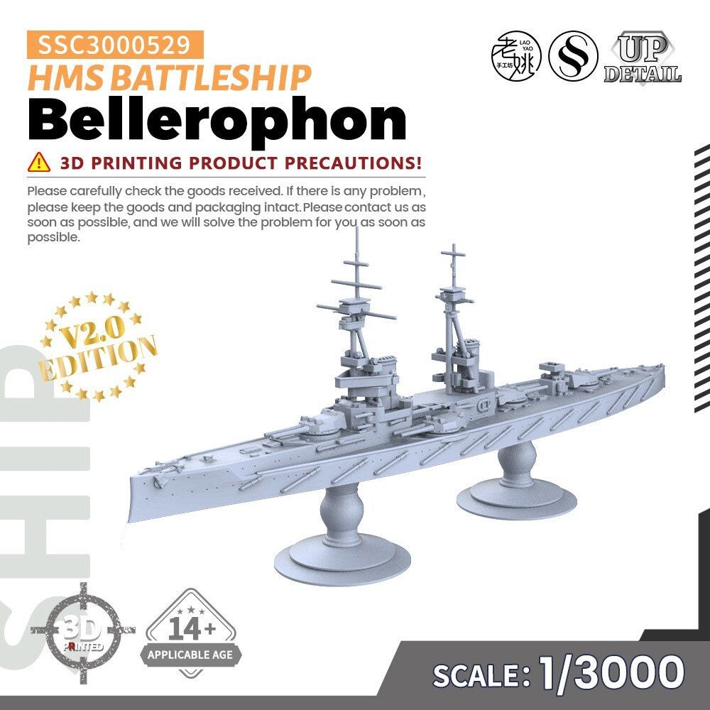 1/3000 Military Model Kit HMS Bellerophon Battleship