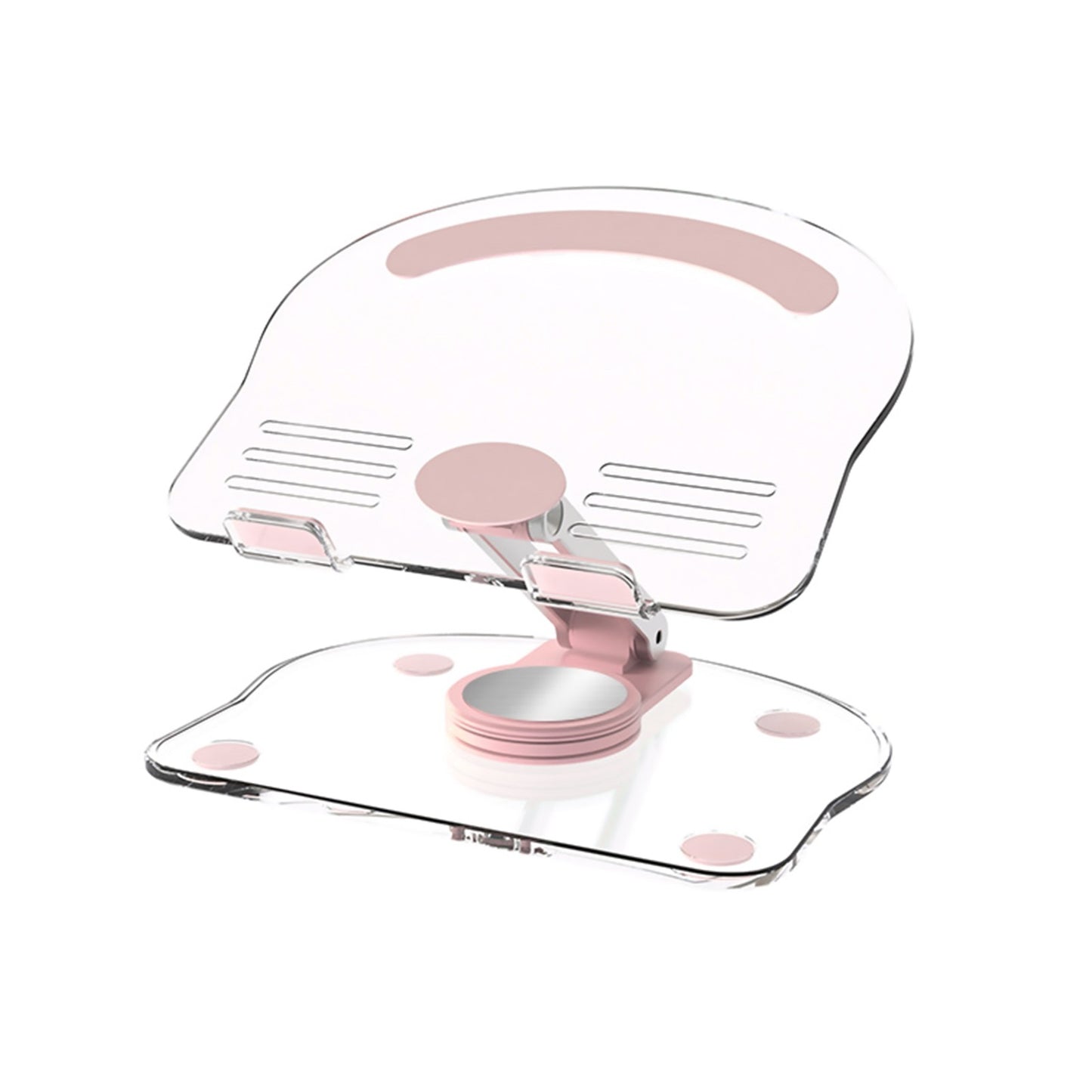 Acrylic Tablet Stand Desktop Foldable Holder 360° Rotation Base Clear Bracket mq
