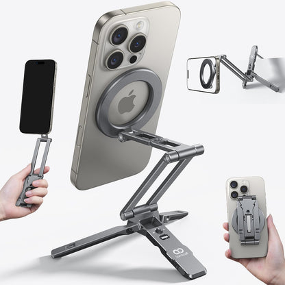 for Magsafe Tripod Stand - [Ultra-Compact] Aluminium Magnetic Phone Tripod for I