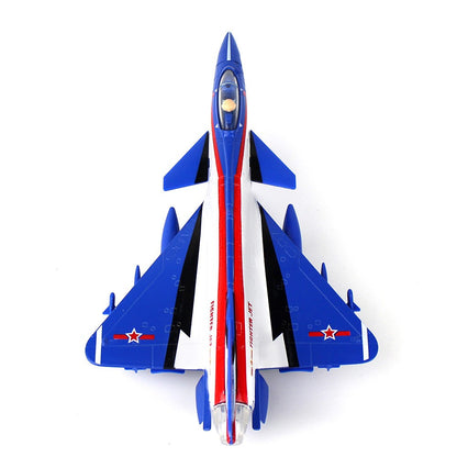 1/100 J-10 Pull Back Aviation Aircraft Plane Military Fighter Model Sound&Light