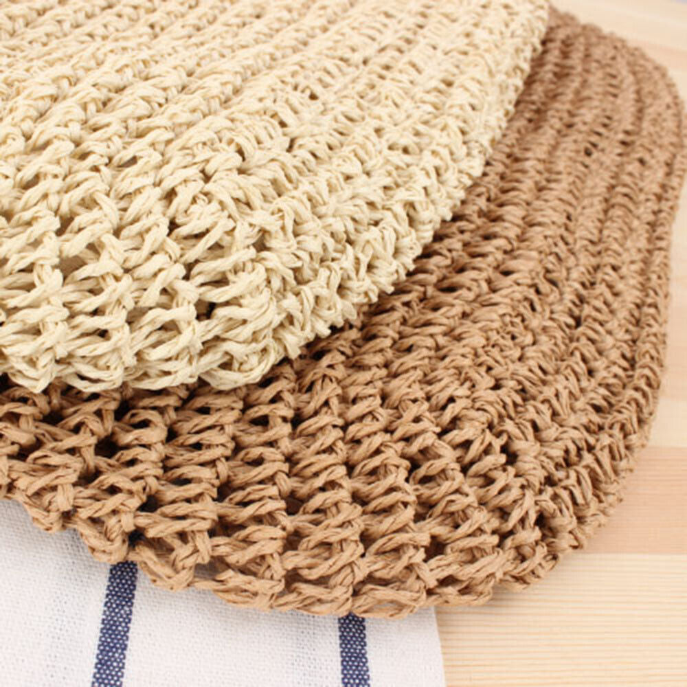 Women Large Woven Boho Handbag Tote Straw Bag Round Rattan Shoulder Summer Be