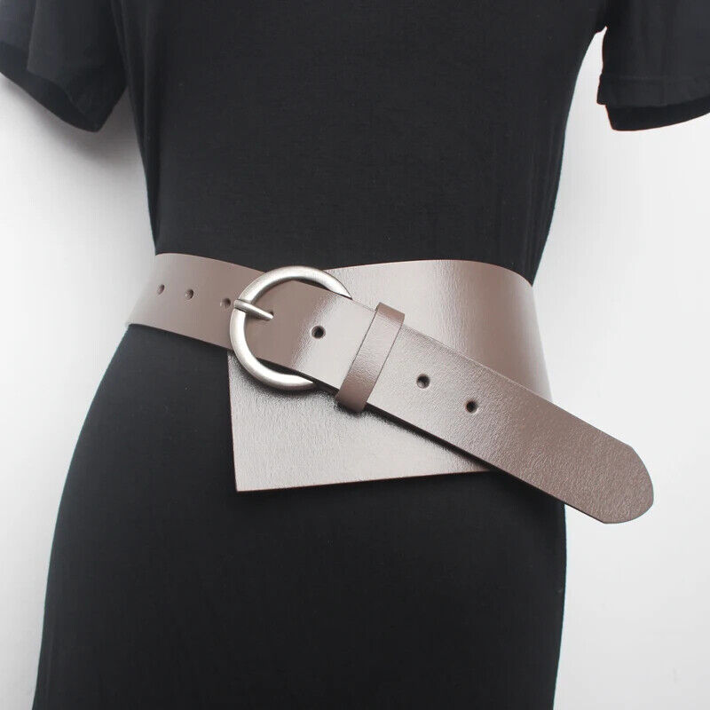 Women Wide Belt Genuine Leather Fashion Luxury Waistband Corset Dress Cummerbund