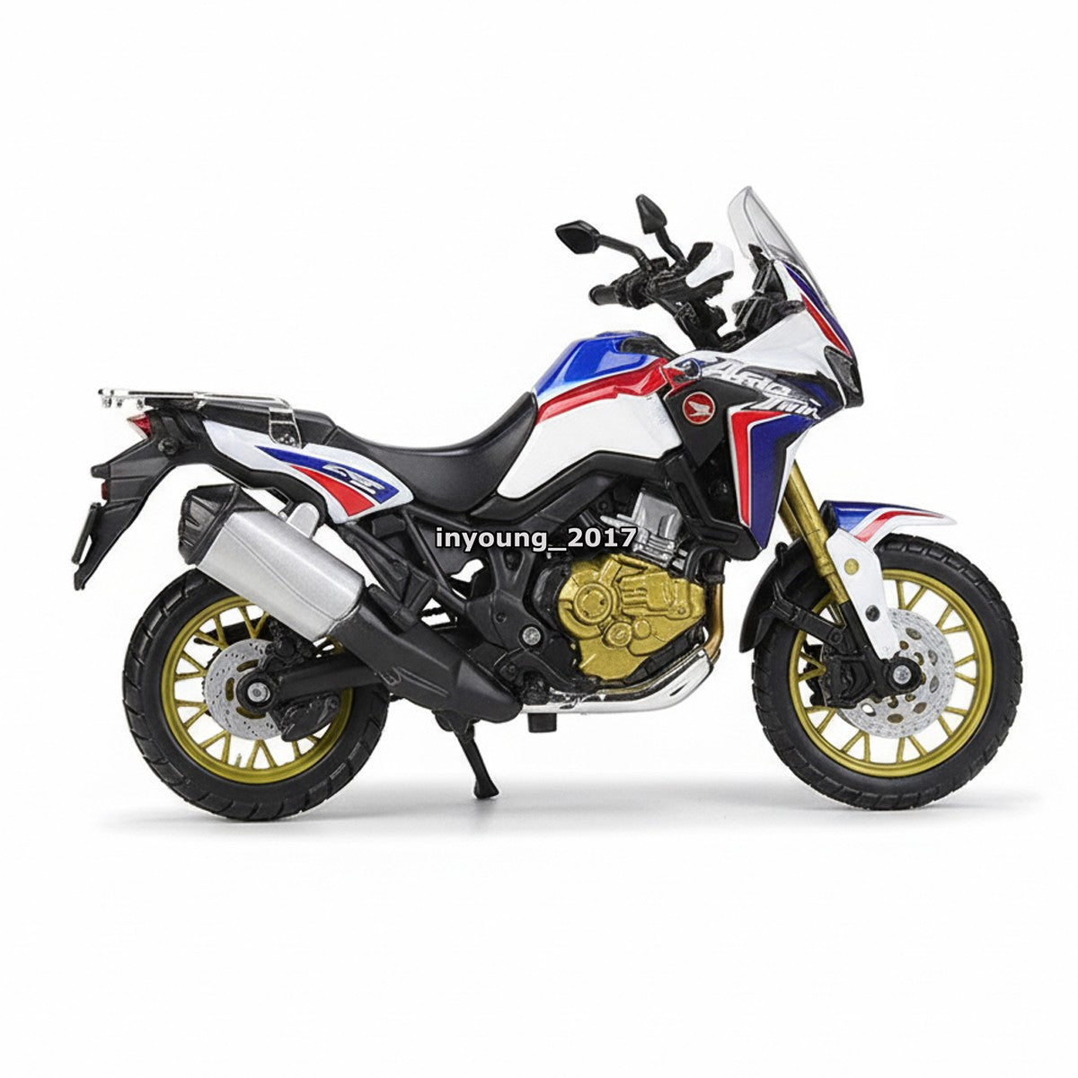 1/18 Honda Africa Twin DCT Motorcycle Model Diecast Toys for Boys Kids White