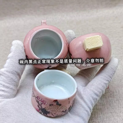 3 Pcs Ceramic Cup Peacock Bird Cage Dish Food Water Bowl Feeding Accessories