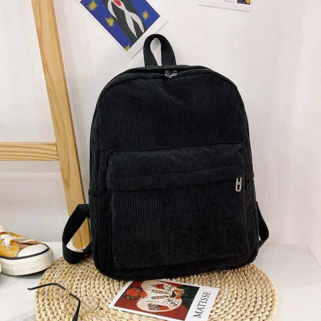 Fashion Mini Backpack Women Purse Shoulder Rucksack Small Travel Bag Corduroy