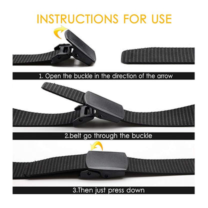 3xMen's Plastic Cam Buckle Nylon Canvas Tactical Waistband Webbing Military Belt