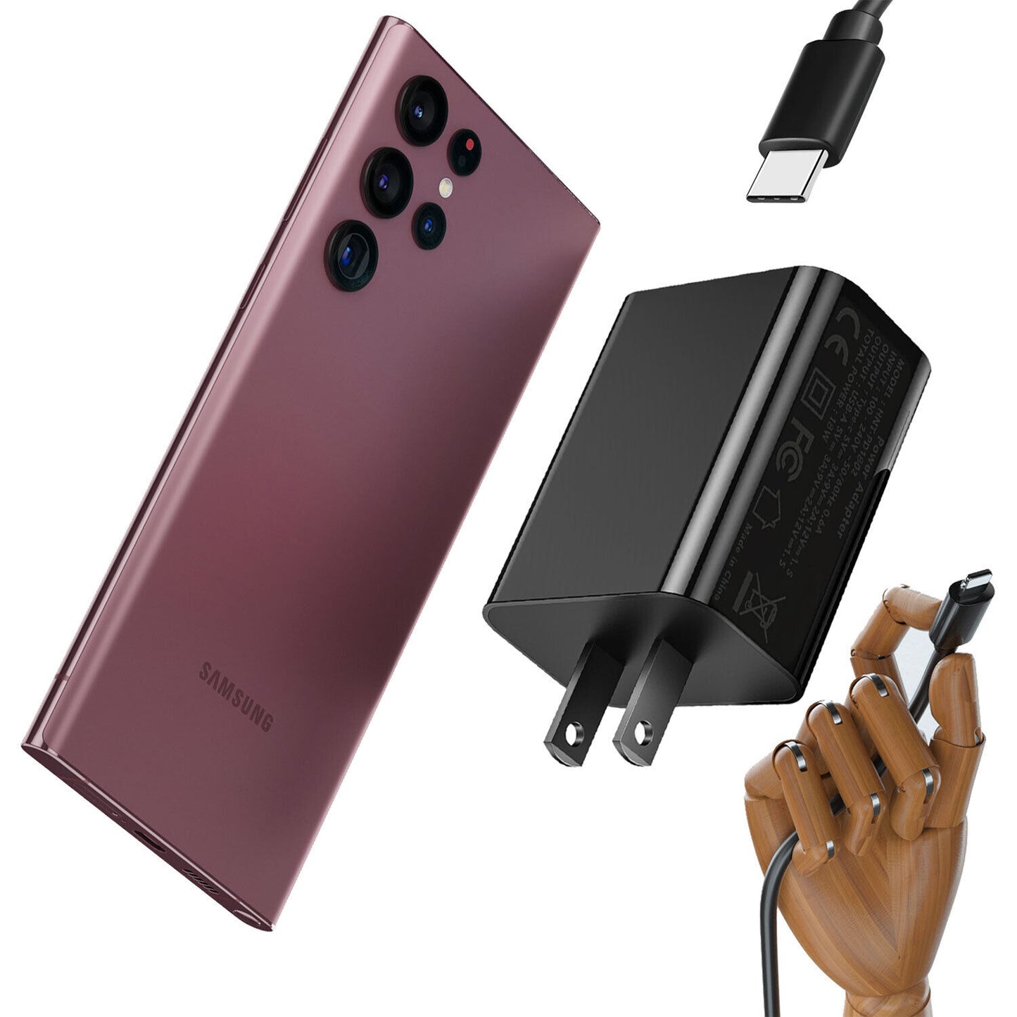 18W Super Fast USB-C Wall Charger & 3ft Cable For LG Stylo 5 Plus /5v /5x /6 /7