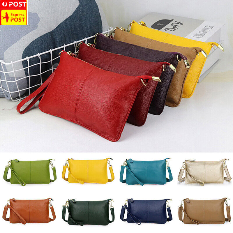 Womens Genuine Leather Clutch Messenger Handbag Crossbody Shoulder Bag Purse US