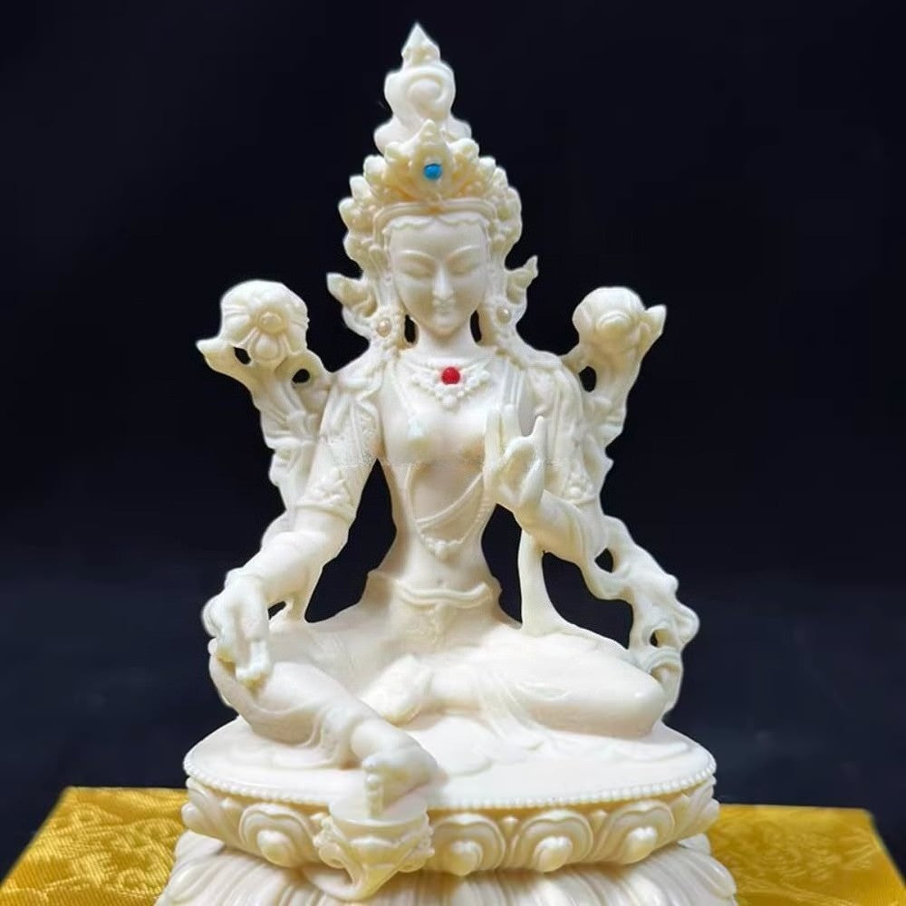 12cm New Green Mother Buddha Statue Worshipping Home Decoration