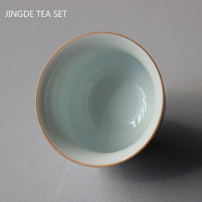 Color Glaze Crane Ceramic Teacup Household Tea Cup Chinese Tea Set Tea Ceremony