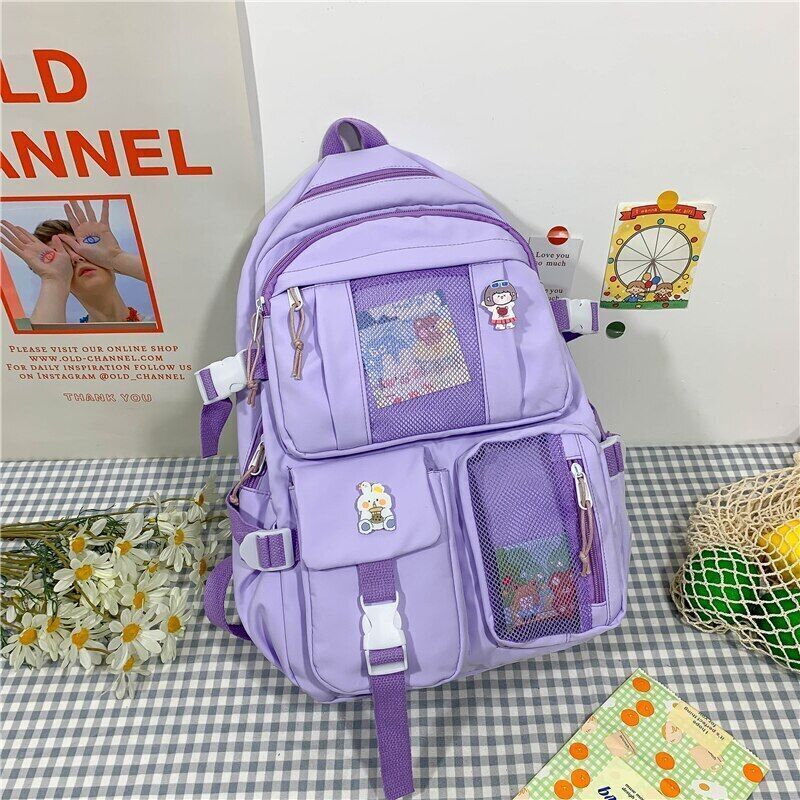Student Backpacks Women Black School Bags Oxford Bookbags Backpack