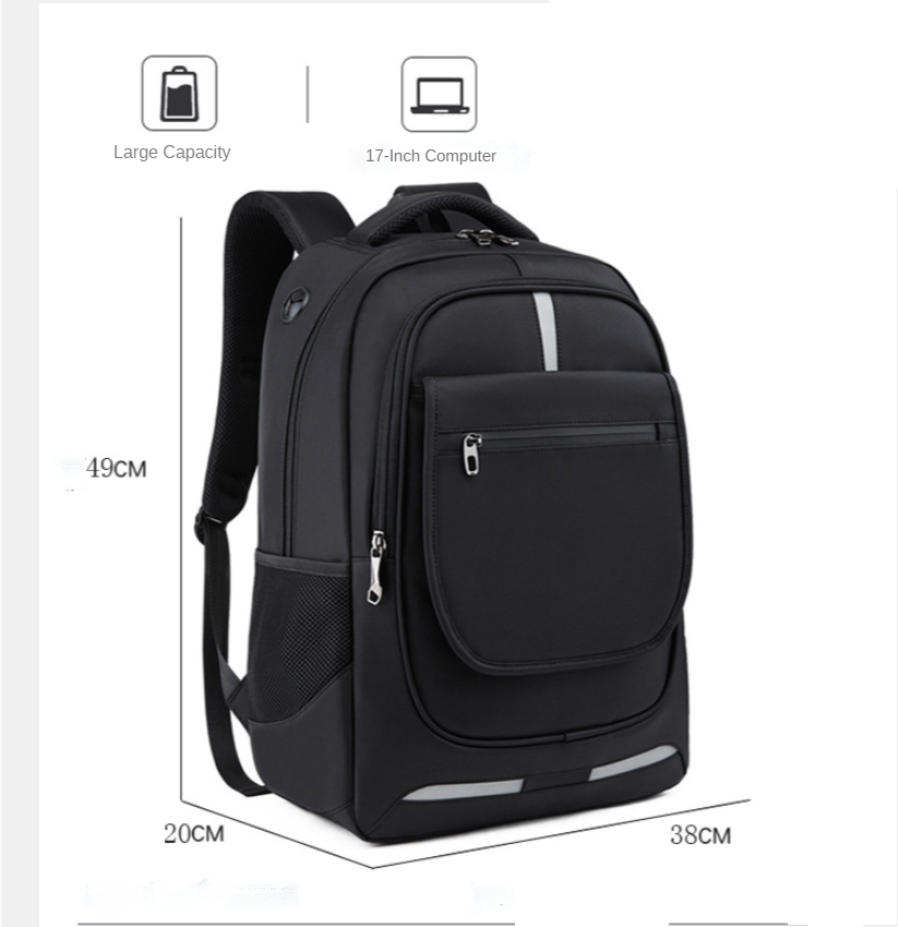 Men Backpacks 17 Inch Laptop USB Charging Bag Anti-theft Fashion Travel Rucksack