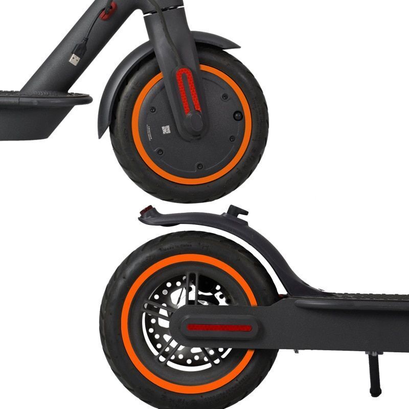 Scooter Wheel Hub Protective Reflective Sticker Parts PVC 370x150x1mm Red/Orange
