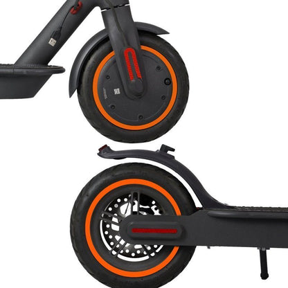 Scooter Wheel Hub Protective Reflective Sticker Parts PVC 370x150x1mm Red/Orange