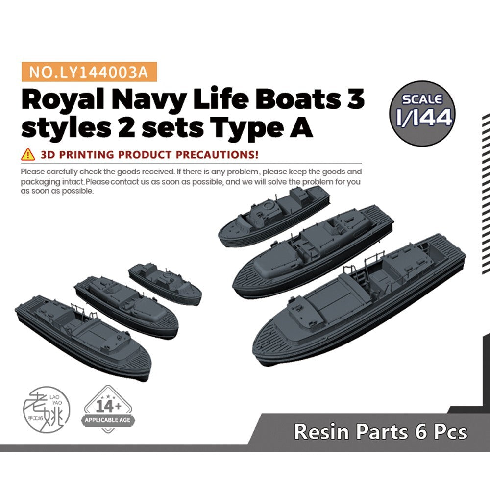 Yao's Studio LY144003A 1/144 Model Upgrade Parts Royal Navy Life Boats 3 styles