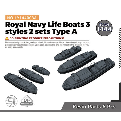 Yao's Studio LY144003A 1/144 Model Upgrade Parts Royal Navy Life Boats 3 styles