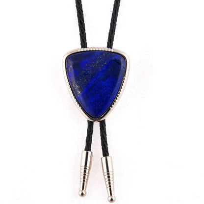 Men Bolo Ties Natural Agate Genuine Leather Rope Western Cowboy Jewelry Neckties