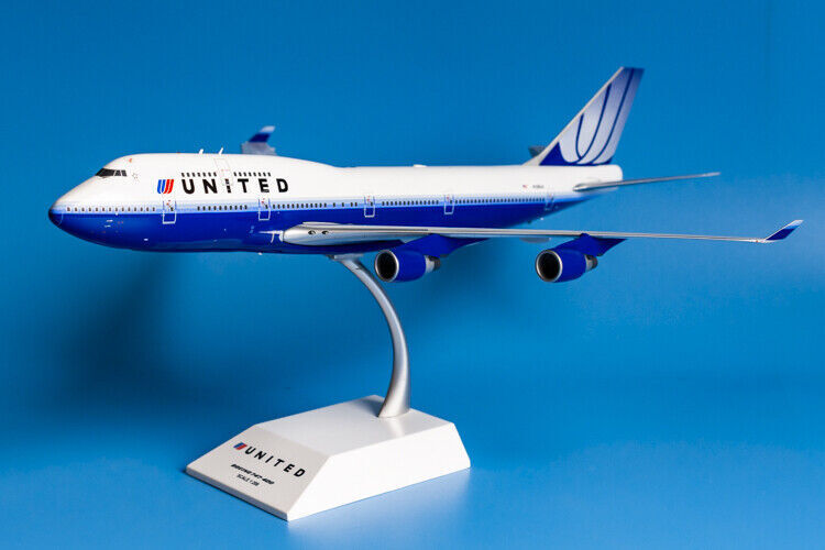 1:200 35CM JC Wings UNITED BOEING 747-400 Passenger Plane Diecast Aircraft Model