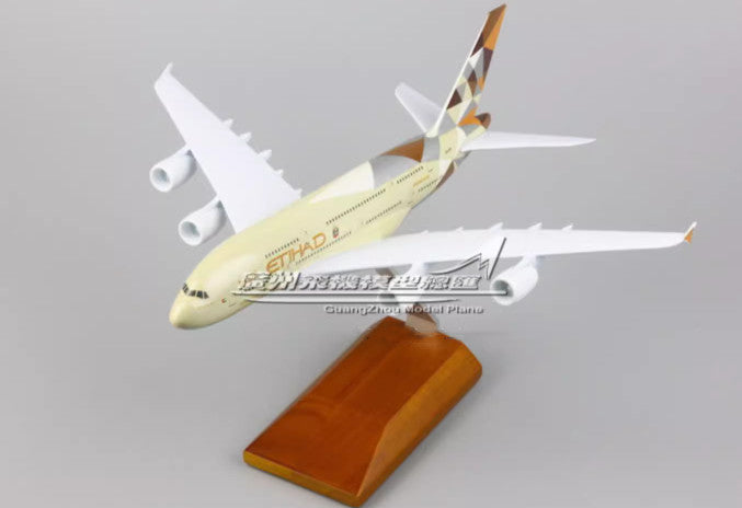 28CM ETIHAD AIRWAYS AIRBUS A380 Passenger Aircraft Plane Diecast Airplane Model