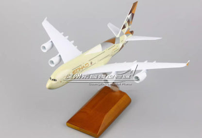 28CM ETIHAD AIRWAYS AIRBUS A380 Passenger Aircraft Plane Diecast Airplane Model