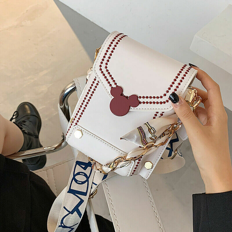 PU Leather Crossbody Bags For Women small Shoulder Handbag Chain Bag