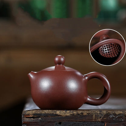 Real Yixing Zisha Tea Pot Xishi Antique Style Dahongpao Clay Ball Shaped Infuser