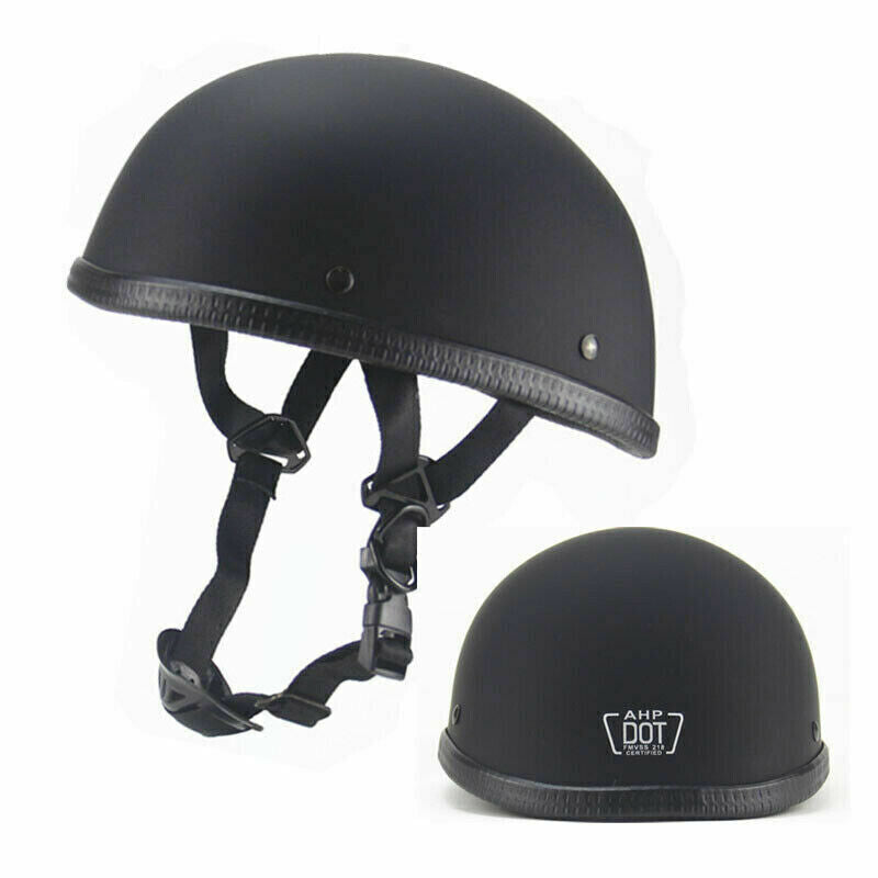 DOT German Style Motorcycle Half Helmet w/Goggles Chopper Cruiser Scooter Helmet