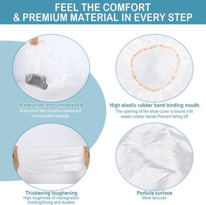 20Pcs Shoe Covers Boot Covers Plastic Disposable Waterproof Shoe Covers, Shoes C