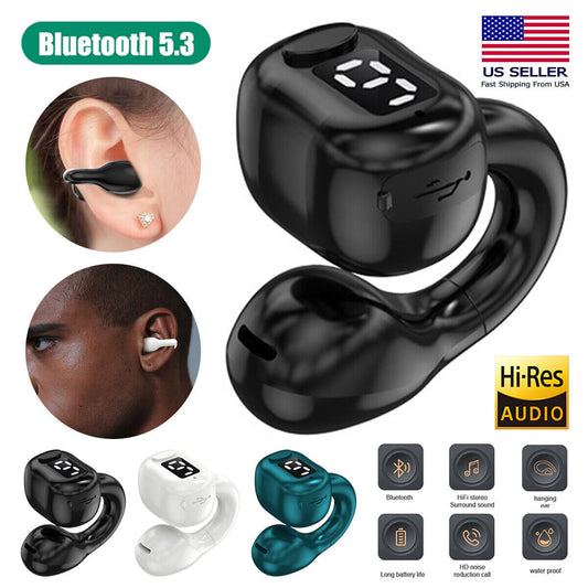 Bluetooth 5.3 Wireless Sport Headset Earbuds Ear Clip Bone Conduction Headphones