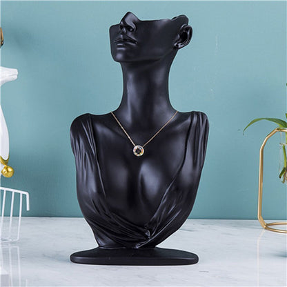 Jewelry Display Necklace Holders Resin Mannequin Organizer Bust Stands 20x7x32cm