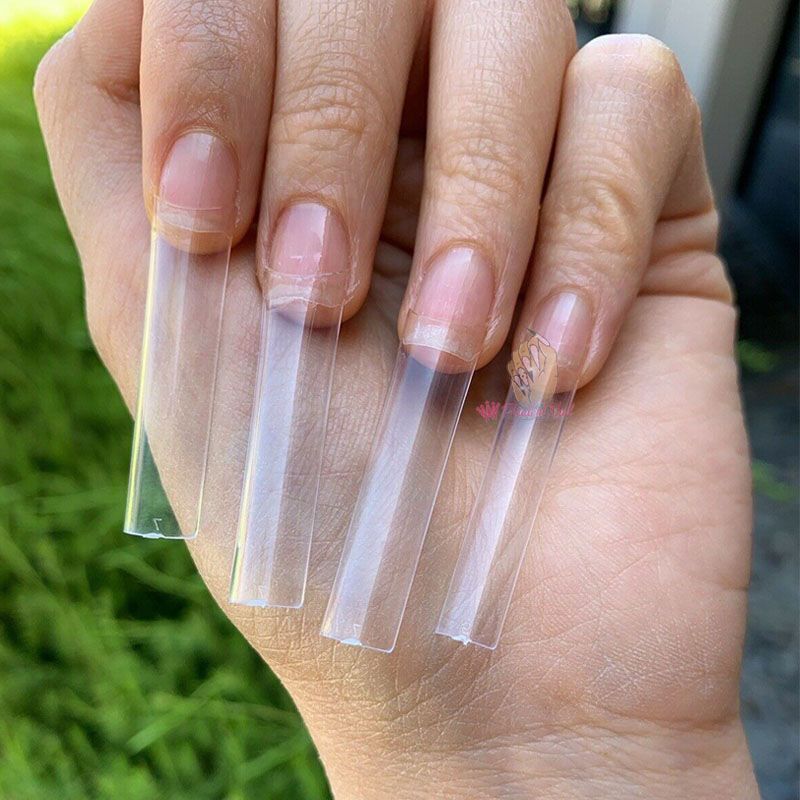 False Nails Tips Plastic Stiletto Straight Half Covers Acrylic Extensions 500Pcs