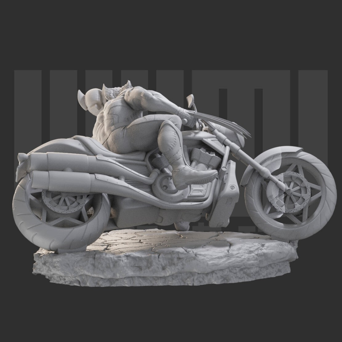 1/24 resin figure model kit Wolverine Riding Motorcycle Unassembled unpainted