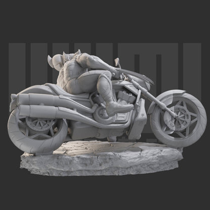1/24 resin figure model kit Wolverine Riding Motorcycle Unassembled unpainted