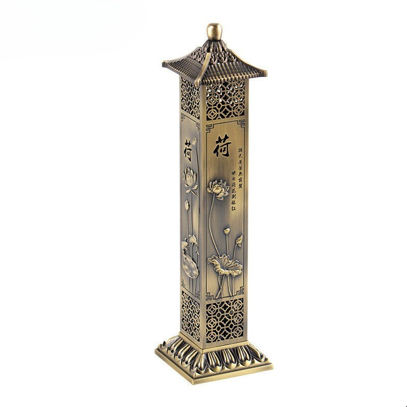 Lotus Zen Chinese Style Incense Column Incense Burner HomeTea Room Study Zen