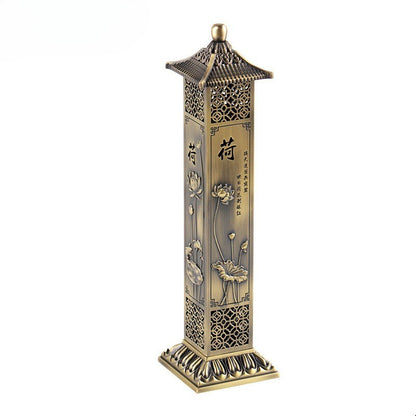 Lotus Zen Chinese Style Incense Column Incense Burner HomeTea Room Study Zen