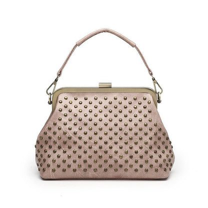 Vintage Rivet Handbag Crossbody Purse Synthetic Leather Shoulder Bag 24*10*18 CM