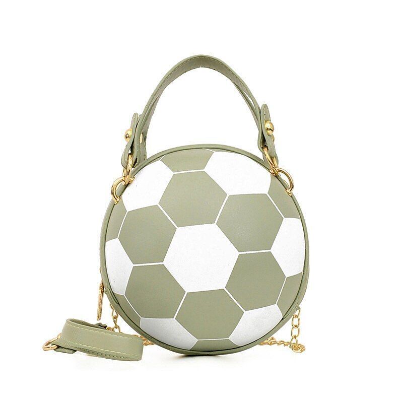 Ball Purse Shoulder Bag Crossbody Handbag Leather Pink Football Bag 16*16*8 CM