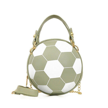 Ball Purse Shoulder Bag Crossbody Handbag Leather Pink Football Bag 16*16*8 CM