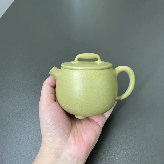 190cc Yixing Zisha Green Clay Original Lvni Handmade Puer Teapot By Fang Qinjun